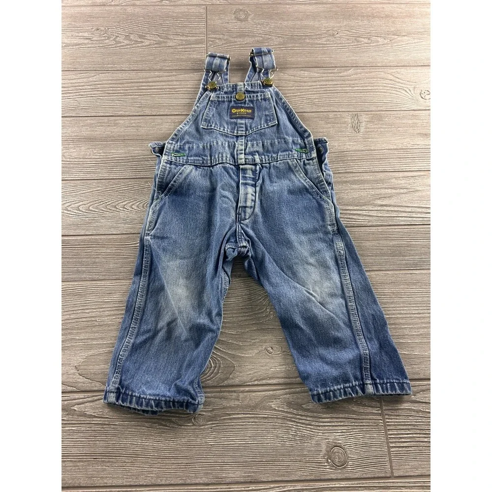 Vintage OSHKOSH B’Gosh Vestbak Toddler Blue Denim Jean Overalls